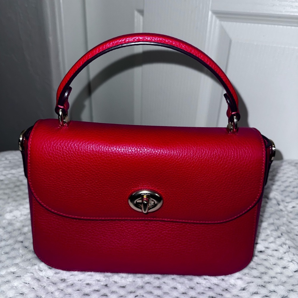 Coach Red Pebble Leather Crossbody